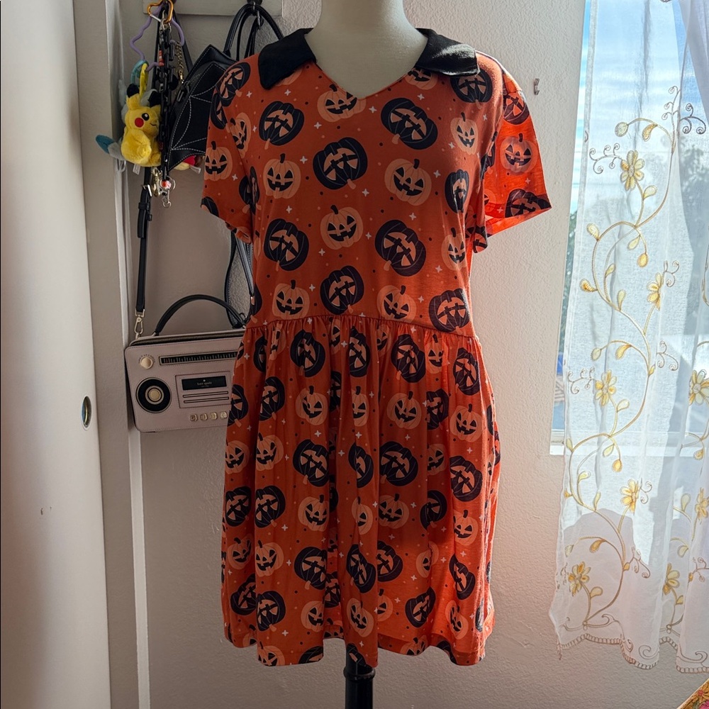 Halloween Pumpkin Dress - Orange and Black